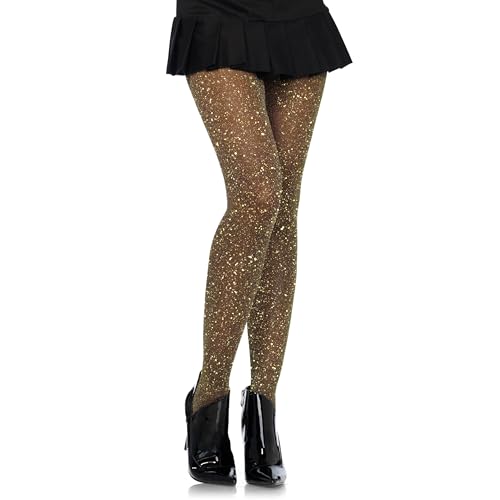 Image of Leg Avenue Women's stretchy High Waist Lurex Shimmer Tights With Metaillic Fiber Shine