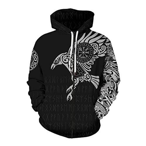 Rune Vikings sweat homme imprimé 3D pour éviter la décoloration des motifs