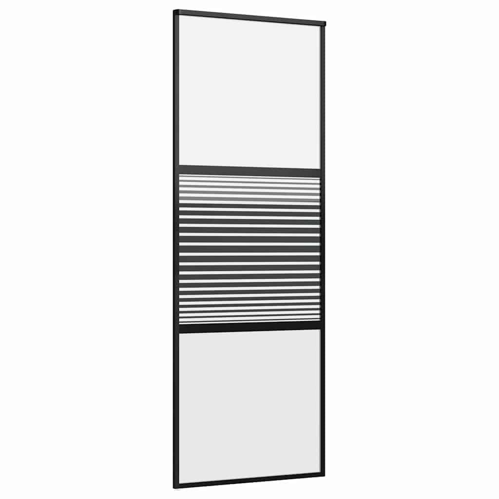 Solivagant Glastür Gestreift Schwarz 76 x 2 x 205 cm Aluminium, Heimwerkerbedarf,Baumaterialien,Türen, 22.65 kg-42012460