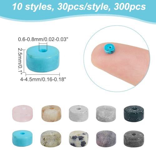 NBEADS 300 Pcs Natural Stone Heishi Beads - Image 2