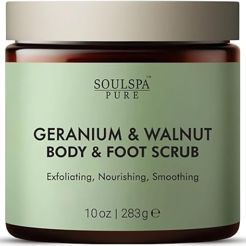 SOULSPA PURE Geranium & Walnut Scrub Cover