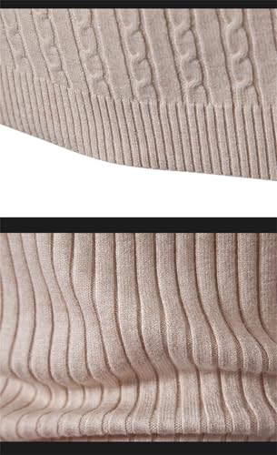 Men's Turtleneck Sweater Solid Color Pullover Knitted Warm Casual Sweatwear Outdoor Tops4