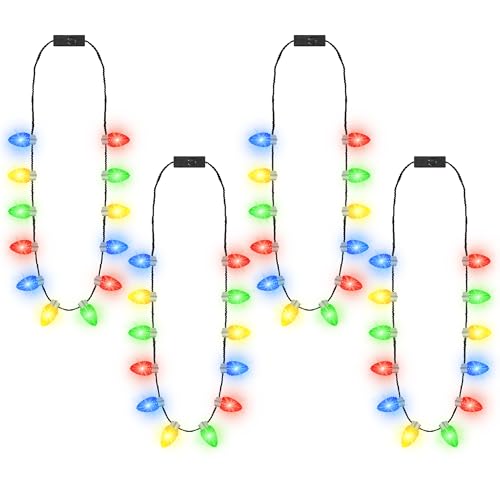 Collier lumières de Noël LED et fournitures de pull moche pour femme et enfant