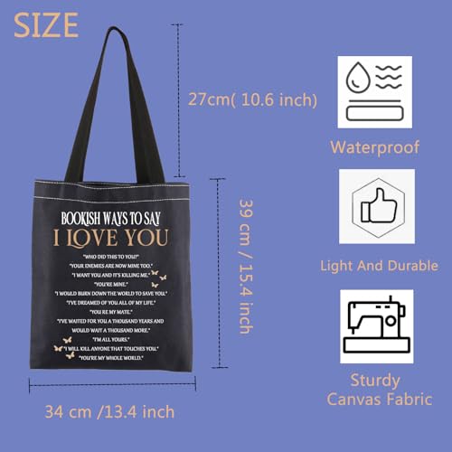 TIIMG Bookish Gift Book lover Gift Reader Gift Enemies to Lovers Gift Bookish ways to say I Love You Tote Bag2