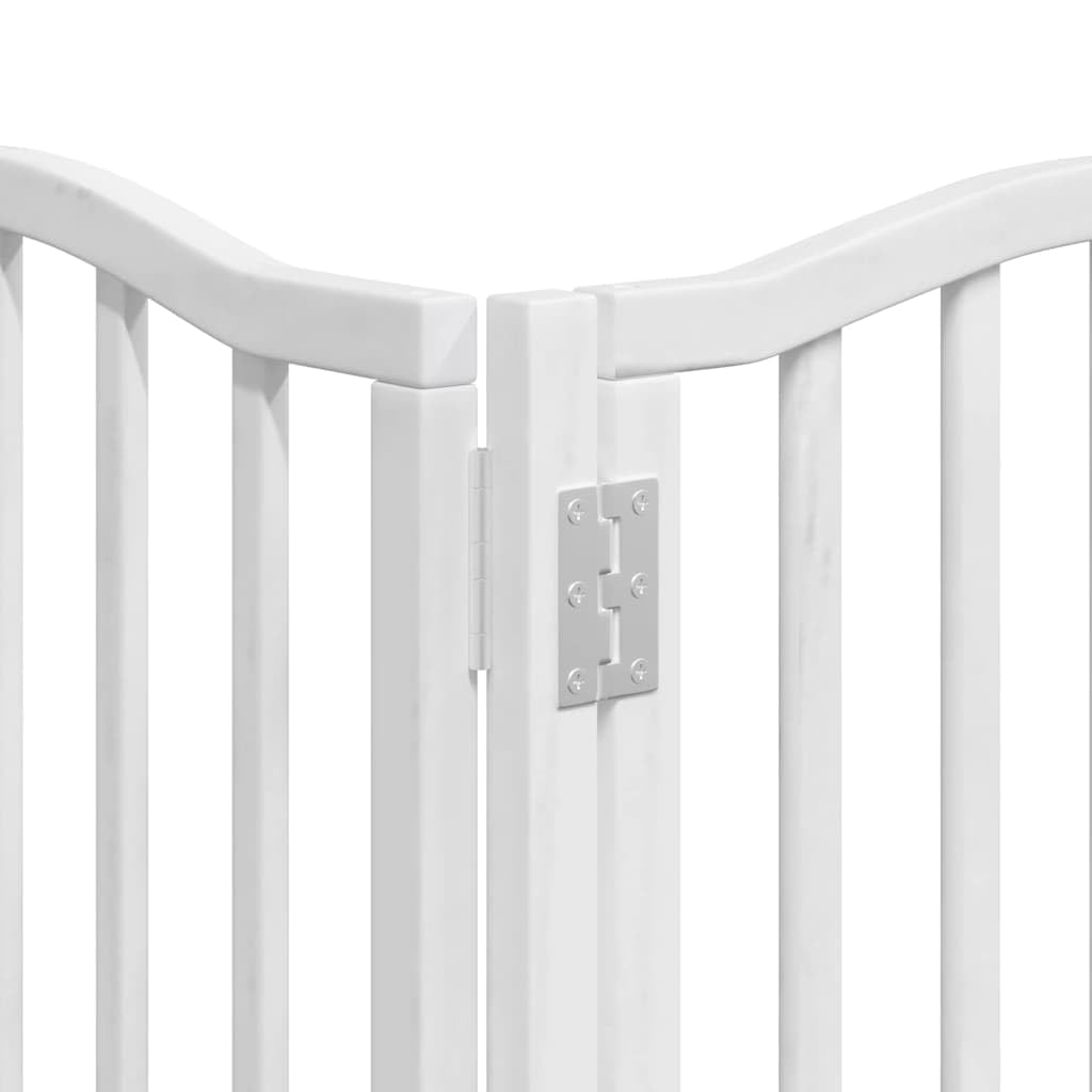 vidaXL Puerta para Perros Plegable 9 Paneles Madera álamo Blanca 450cm, Puerta para Mascotas, Puerta de Seguridad para Perros, Puerta para Perros de Seguridad
