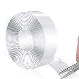 DOMMARE 5M/16.5ft Washable Adhesive Tape Nano, Double Sided Silicone Gel Grip Heavy Duty Removable Traceless Strips Grip Carpet Mats, Multifunctional Phone Pads for Home and Office