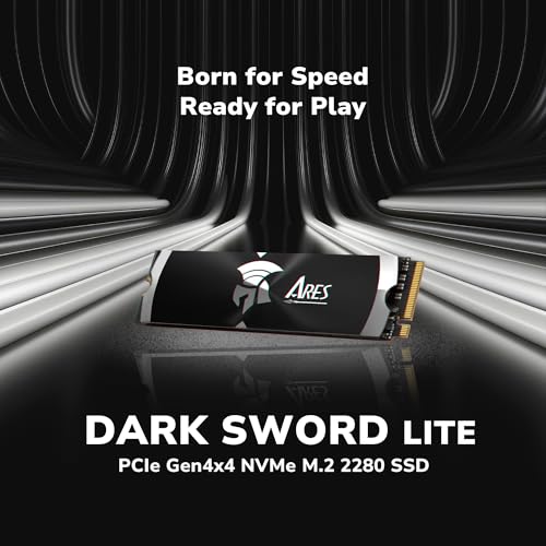 DATO Gen4 SSD with Heatsink 2TB NVMe PCIe 4.0 M.2 2280 Up to 7200/6850MB/s High Performance SSD for Gaming Creation – Ares Dark Sword Lite - Image 3