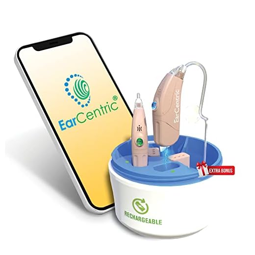 EarCentric DX800 Bluetooth Hearing Aid amplifier for senior, with iPhone Android APP Ear Aids for Hearing Test & Self-Fitting for Customized Hearing, Pair