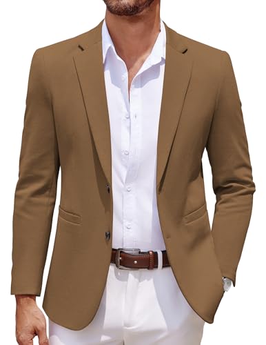 Image of COOFANDY Men's Casual Knit Blazer Two Button Lightweight Sport Coats Suit Jacket