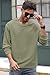 Herberton Men's Sweatshirt Fashion Soft Sweatshirt Winter Shirts Knit Casual Solid Crewneck Cuff Long Sleeve Loose Lightweight Textured Sweater Green M