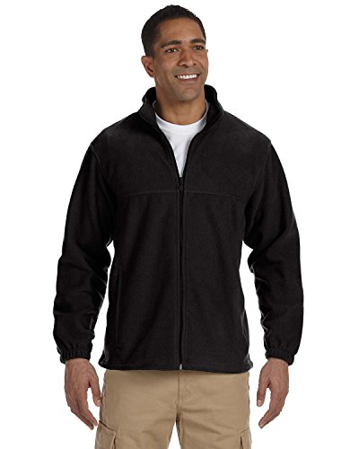 Men's 8 oz. Full-Zip Fleece, 3XL, BLACK