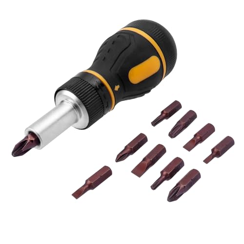 Bestgle Destornillador de Carraca Multipuntas con 9 Puntas, Destornilladores de Trinquete, Juego de Destornilladores Multifunción Pequeña Destornillador Magnético con Cargador de Punta