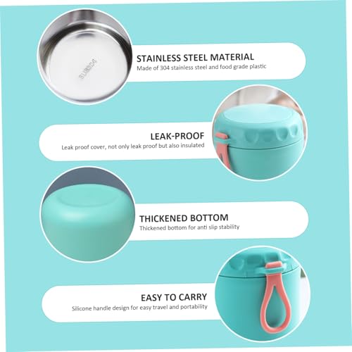 Termo para alimentos de acero inoxidable con asa y doble pared al vacío de 500ml 8