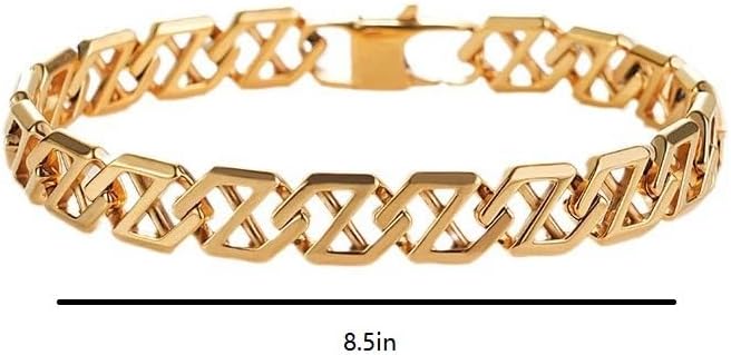 18K gold bracelet, Cuban bracelet, unisex, hip-hop mesh style, Suitable for husbands and men, gift box packaging