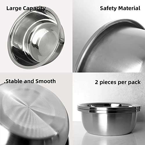 Stainless Steel Large Dog Bowl, 176oz High Capacity Dog Food Bowls for Large Dogs (2 Pack) (176oz(3pc)) - Image 6