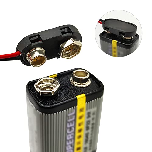 Image of VWEICYY 9 Volt Battery Connectors,20 PCS I-Type 9 Volt Battery Buckle Connector Hard Buckle Plastic Shell, 5.9in Copper Wire Lead (I-Type, 20 PCS)