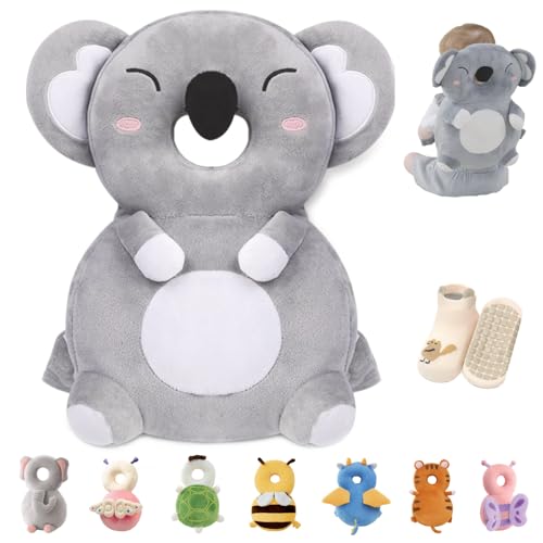 Image of Baby Head Protector Backpack with Safety, Toddler Adjustable Head Protection for Baby Walking and Falling Crawling, 0.5-3 Years 6-36 Months, Koala