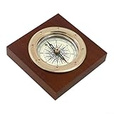Contenuto e specifiche: include 1 x portatile vintage con una cassa in legno e corpo in lega di alluminio-zinco; rosso brunastro; dimensioni compatte 8,2 x 8,2 x 1,7 cm, viaggio leggero e campeggio, con una navigazione luminosa in condizioni di scarsa illuminazione.