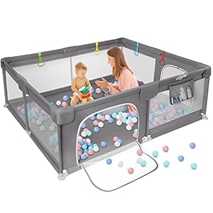 OTTOLIVES Baby Playpen, Extra Large Baby Playpen for Toddler, Indoor & Outdoor Playard for Kids Activity Center with…
