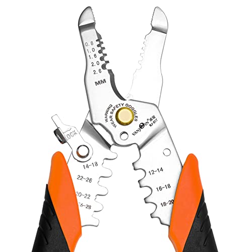 Vanjoin Wire Strippers And Wire Crimper, 7.38-Inch Wire Stripping Crimping Tool, Professional Wire Strippers With Wire Crimper, Stainless-Steeled Wire Strippers Cutter For Awg 10-22 #TOP7