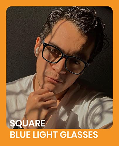 Cyxus Large Blue Light Glasses Black Computer Glasses For Men Uv Blocking Filter Eyeglasses For Digital Screens, Clear Lens Square Classic Retro Women Eyewear Frame, Anti Eye Strain, Relieve Headaches #TOP5