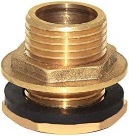 Joywayus 1" Male and No Female Inside Soild Brass Water Tank Connector Bulkhead Tank Fitting with Rubber Ring Stablizing