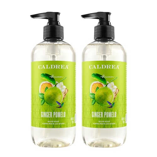 Image of Caldrea Hand Wash Soap, Aloe Vera Gel, Olive Oil and Essential Oils to Cleanse and Condition, Ginger Pomelo Scent, 10.8 oz, 2 Pack