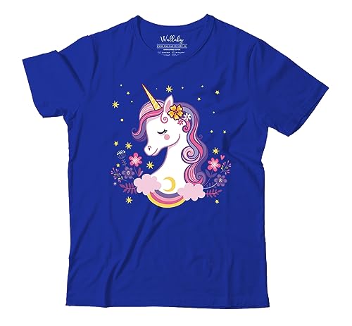 Image of Girls Cute Majestic Unicorn 100% Cotton Unisex Kids T-Shirt