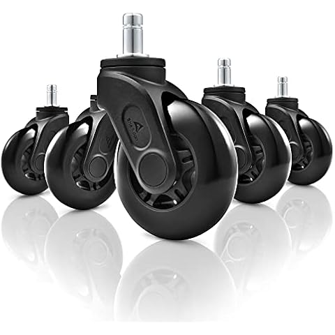 Sharkoon SW10, Ersatzrollen für Gaming- oder Schreibtischstühle, 75mm Cover