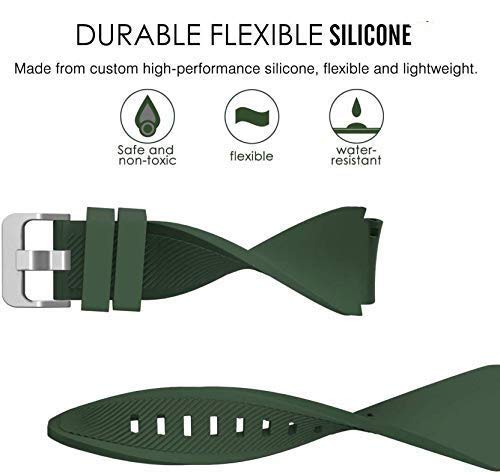Image of ACUTAS 22MM Classic Silicone Replacement Strap Band for Fossil Gen 5 Smartwatch (Army Green)
