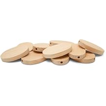 Flat Wooden Bead 1-3/4 inch, Pack of 25 Oval Discs for Jewelry Making and Crafting, by Woodpeckers