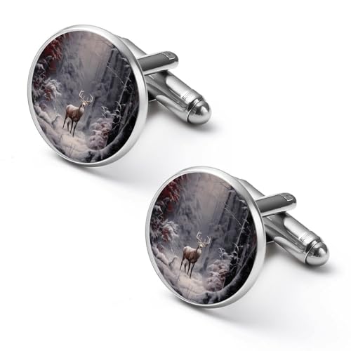 Gemelli rotondi per camicia, motivo animali selvatici, cervi, per lavoro, matrimonio, festa del papà, regalo per la festa del papà, 1.7cm, Metallo, Nessuna pietra preziosa Gemelli rotondi per camicia, motivo animali selvatici, cervi, per lavoro, matrimonio, festa del papà, regalo per la festa del papà, 1.7cm, Metallo, Nessuna pietra preziosa