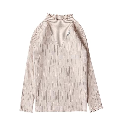 Pull col rond fille et t-shirt manche longue enfant basique et ample en tricot pour l'hiver