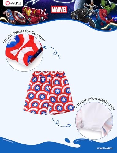 Image of Disney Marvel Spiderman Swimsuit Rash Guard Shirt & Swim Trunks Stitch Boys Swim Set UPF 50+ Summer Kids Bathing Suit 3M-13T