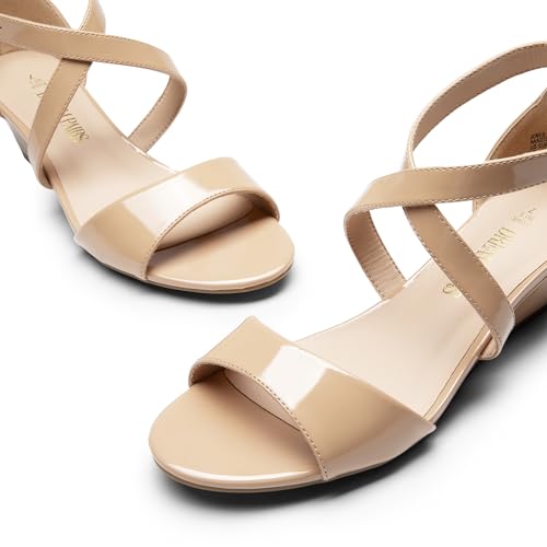 Image of DREAM PAIRS Women's Low Wedge Sandals Ankle Strap Heel Sandal Open Toe Wide Dress Summer Shoes