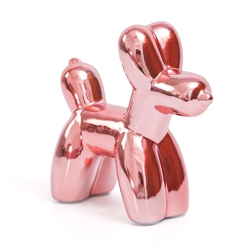 Notakia Cute Ceramics Balloon Dog Statue Crafts Living Room Desktop Decorations,Handmade Modern Small Ceramic Animal Statue Ornament Home Decor Accent