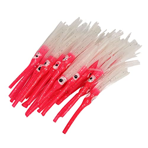 Octopus Luminous Bait, Soft 30pcs Professional Artificial Vivid Effects Luminous Squid Skirts High Simulation Bite for Saltwater for Night Fishing()