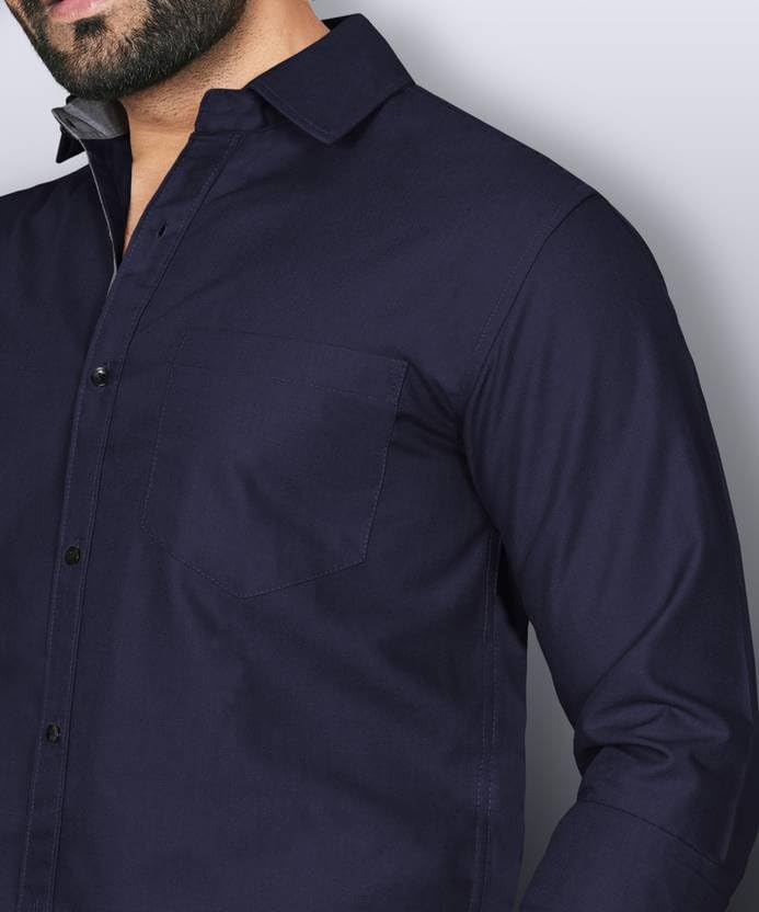 Image of Teaserwear Mens Slim Fit Casual Shirt | Solid Polo Neck Design | Premium Cotton Blend Fabric | Full Sleeve Formal and Casual Wear for Men