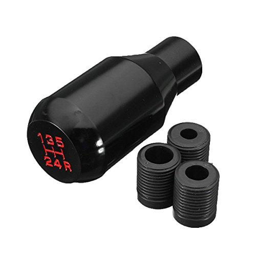 Sailine Shifter Adapter Universal 5 Speed Manual Metal Chrome Gear Shift Knob Lever Stick Pen Handle Head Car Styling Accessories Racing Style (Black) #TOP2