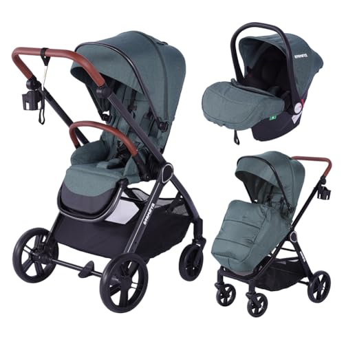 Barmøya 3-in-1 Kombi-Kinderwagen Komplettset mit Babywanne,...