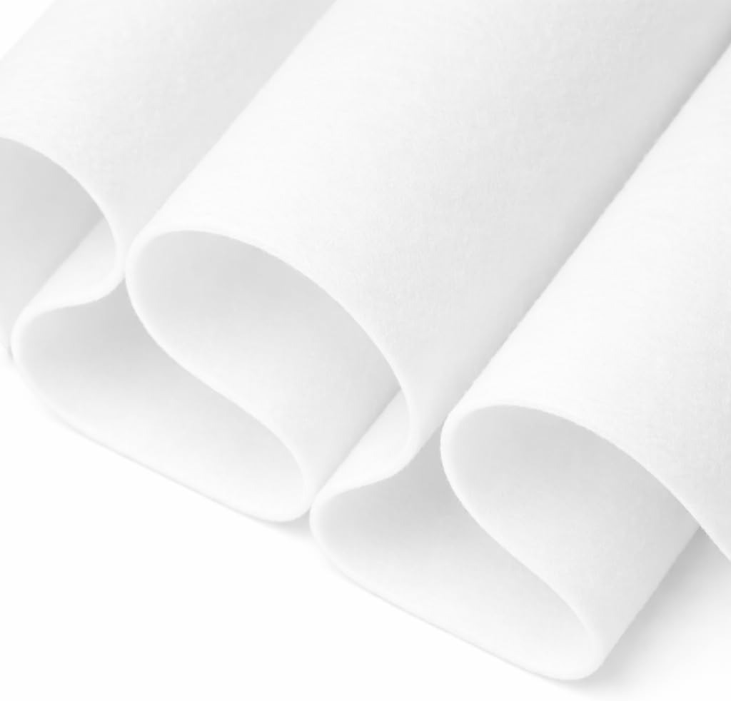 FabricLA Acrylic Felt Fabric by the Yard | 72” Wide | 1.6mm Thick | Clean-Cut, No-Fray, Non-Stiff | White