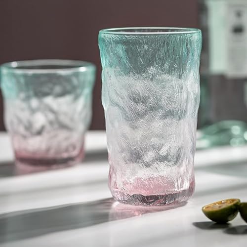 Image of Inovique Enterprises Frosted Clear Water Glass Set of 10 | 350ml Transparent Glacier Water Glass Tumblers for Cold Drinks, Mocktails & Daily Use