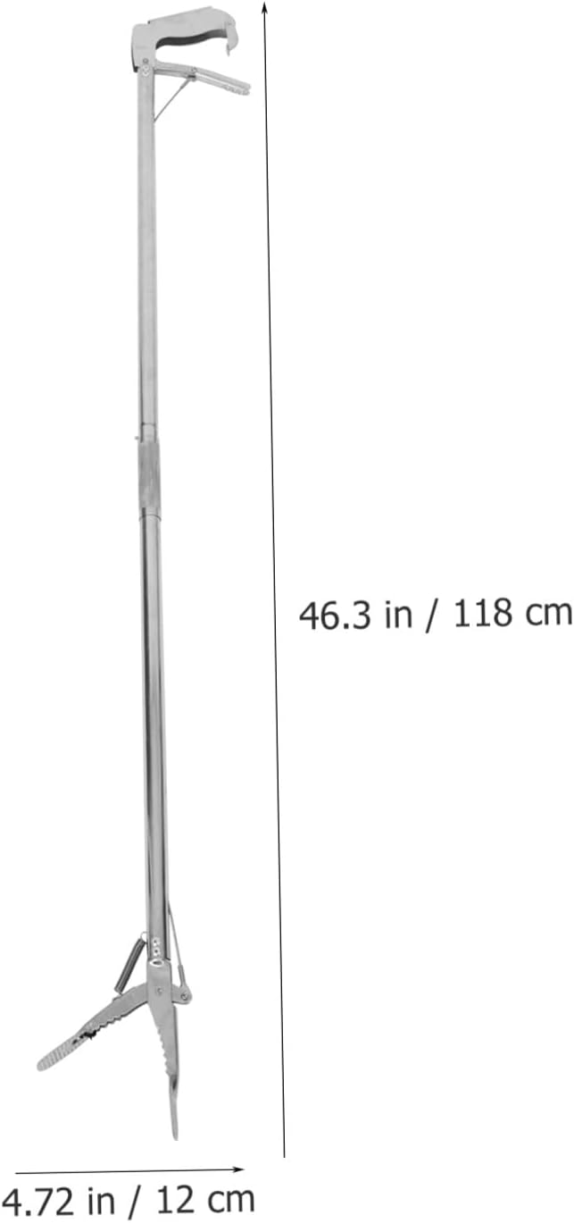 Foldable Helping Grabber Tool 118cm Stainless Steel Long Reacher for Elderly and Disabled, Portable Picker Upper Aid for Bedridden Patients and Daily Use
