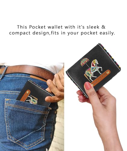 Image of Funk For Hire Black Vegan Leather Minimalist Wallet for Men & Women | Slim ATM Card Holder with Coin Pocket | 6 Card Slots | Animal Print Pocket Organizer