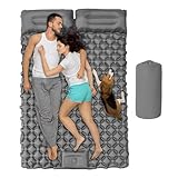 Colchón Inflable para Acampada, Colchoneta Inflable para 2 Personas, Equipo Plegable Portátil para Senderismo Acampada Parques