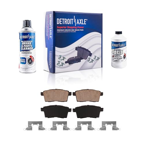 Image of Detroit Axle - Rear Brake Pads for 2007-2010 Ford Edge Lincoln MKX, 2007-2012 Mazda CX-7, 2007-2015 CX-9, Ceramic Brake Pads w /Hardware 2008 2009 Replacement