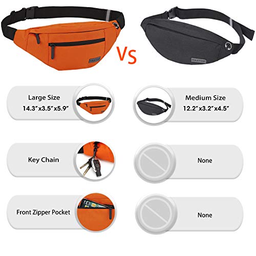 MAXTOP Bauchtasche Gürteltasche für Damen und Herren Hüfttasche Outdoor Groß Handytasche Sport Wasserdicht Laufgürtel Umhängetasche Geldgürtel für Camping Wandern Fitness Fahrrad Geschenke Orange-l