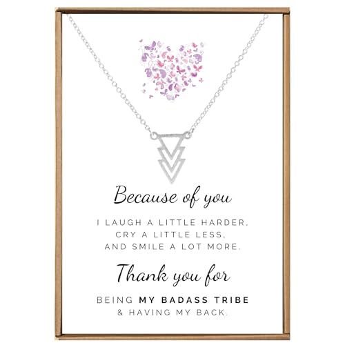 VIY Personal Card Tribe necklace Friendship necklace for women Tribe gifts Badass women presents Best friend necklaces for woman Three triangle pendant Badass squad gifts