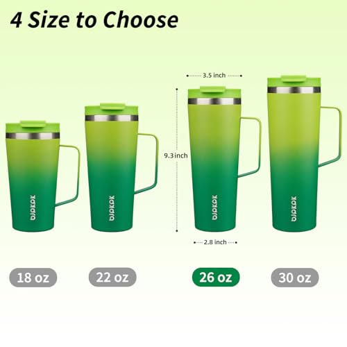 Image of BJPKPK 26oz Insulated Tumbler with Handle, Lid & Straw, Stainless Steel