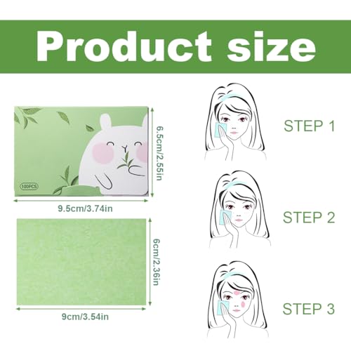 Reccisokz 600 Stück Gesichts-Löschpapier Set,Blottpapier Für Fettige Hautpflege, Oil control paper,Blotting-Papiere, Natürliche Ölabsorbierende Blätter, Öl-Löschpapier, Face Oil Blotting
